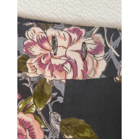 Angie Floral‎ Wide Leg Pants Women's Medium Black Pink Flowers-Boho - Picture 3 of 4